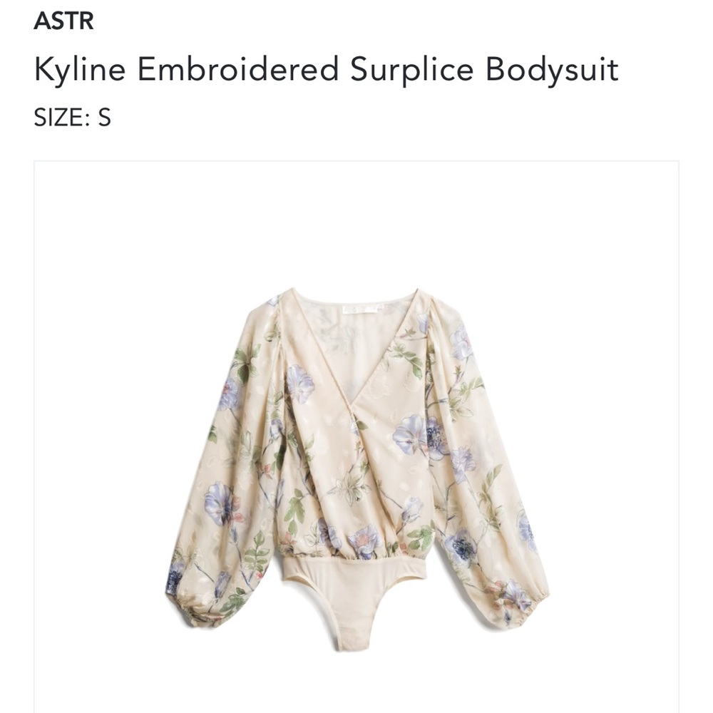 ASTR Kyline embroidered surplice bodysuit